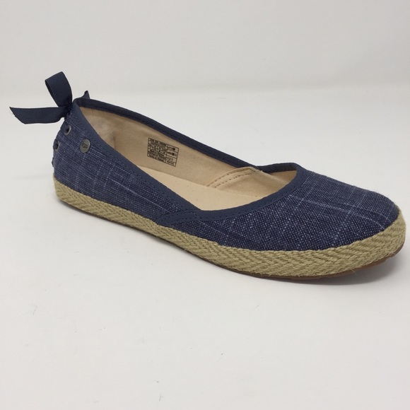 UGG Shoes - Ugg Indah blue bow back espadrille flats